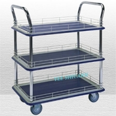 3 shelf platform trolley with ledge